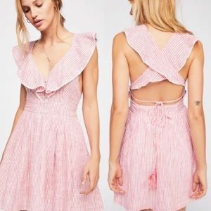 Free people red striped dress